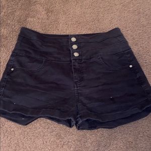 Black Jean high waisted shorts